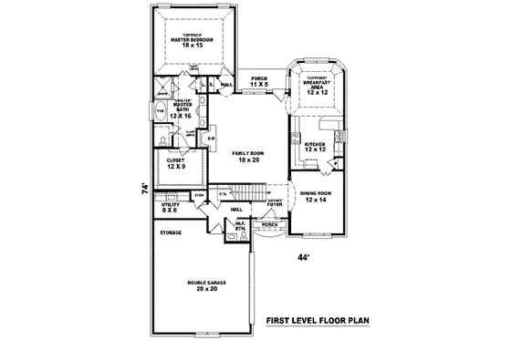 Floor Plan - Main Floor for European House Plan #81-936 - 3 bed, 2.5 bath