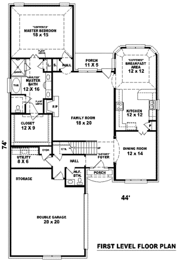Floor Plan - Main Floor for European House Plan #81-936 - 3 bed, 2.5 bath