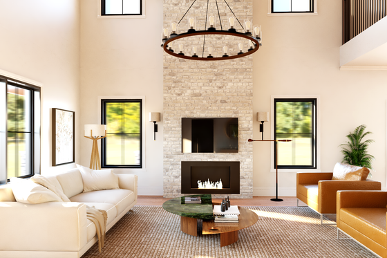 Interior - Family Room for Barndominium House Plan #1064-303 - 4 bed, 3.5 bath