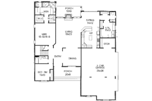 Floor Plan - Main Floor for European House Plan #15-258 - 4 bed, 4.5 bath