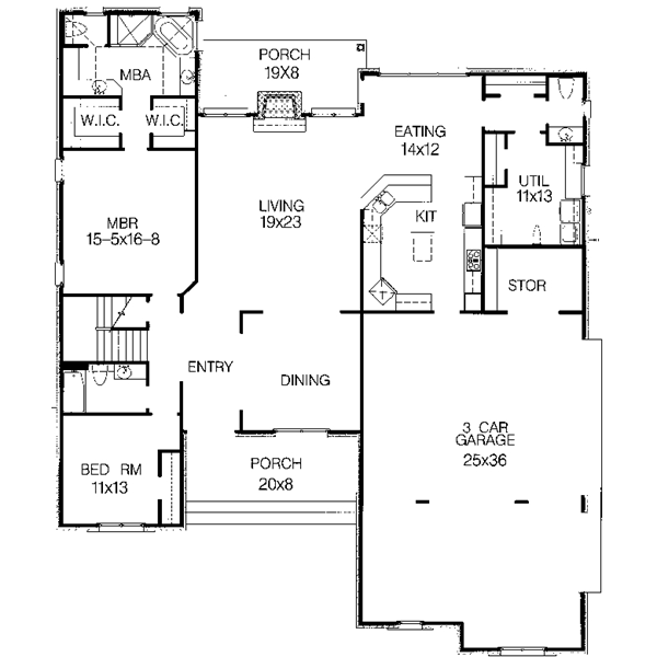 European Floor Plan - Main Floor Plan #15-258