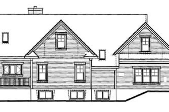 Exterior - Rear Elevation for European House Plan #23-2027 - 3 bed, 3.5 bath