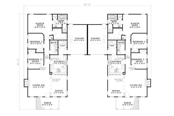 Floor Plan - Main Floor for Southern House Plan #17-1067 - 3 bed, 2 bath