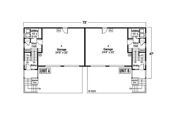 House Blueprint - Contemporary Floor Plan - Lower Floor Plan #124-1305