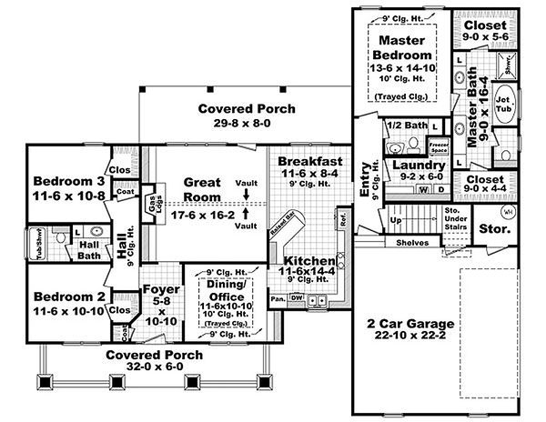 Craftsman Floor Plan - Main Floor Plan #21-289