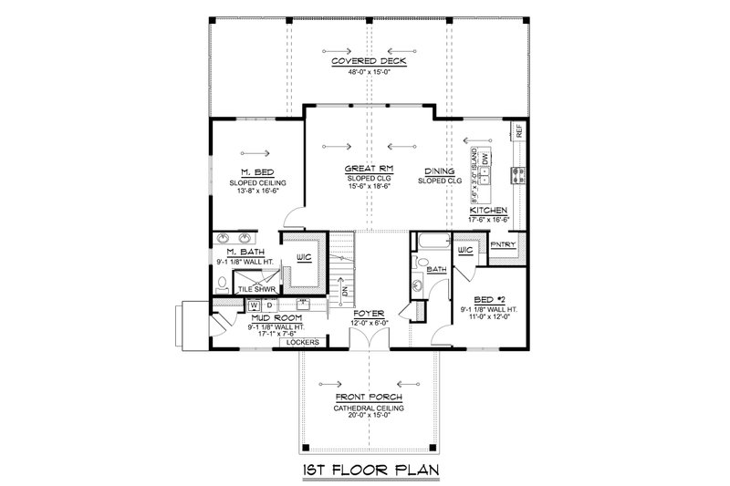 House Plan Design - Floor Plan - Main Floor for Barndominium House Plan #1064-311 - 2 bed, 2 bath