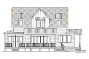Exterior - Rear Elevation for Country House Plan #1080-13 - 3 bed, 2.5 bath