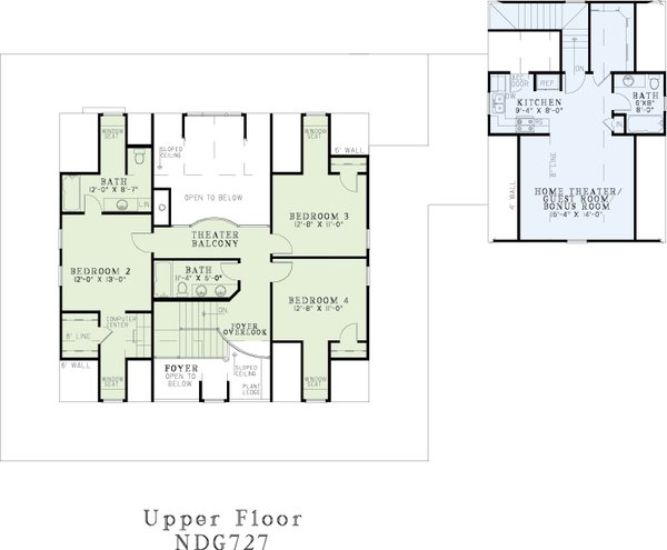 House Design - Colonial Floor Plan - Upper Floor Plan #17-2933