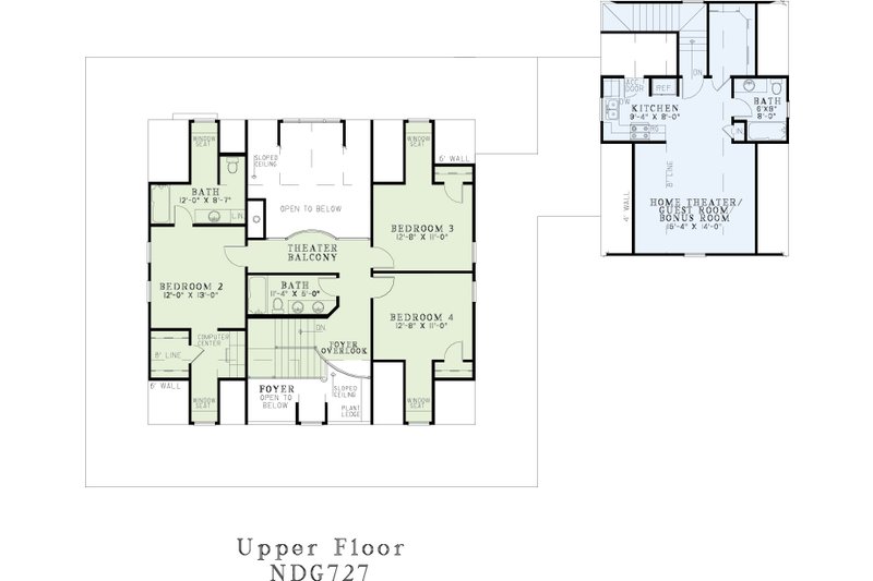 Home Plan - Floor Plan - Upper Floor for Colonial House Plan #17-2933 - 4 bed, 4.5 bath