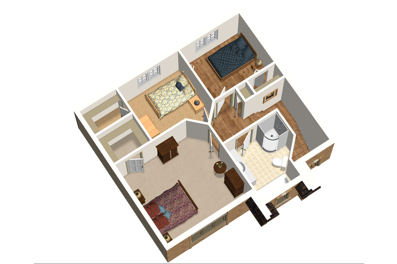 Home Plan - Floor Plan - Upper Floor 1 for European House Plan #25-4714 - 3 bed, 1 bath