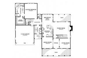 Floor Plan - Main Floor for Southern House Plan #137-275 - 4 bed, 3.5 bath