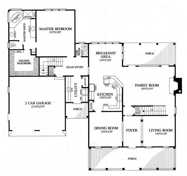 Architectural House Design - Southern Floor Plan - Main Floor Plan #137-275