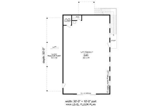 Floor Plan - Main Floor for Country House Plan #932-938 - 2 bed, 2.5 bath