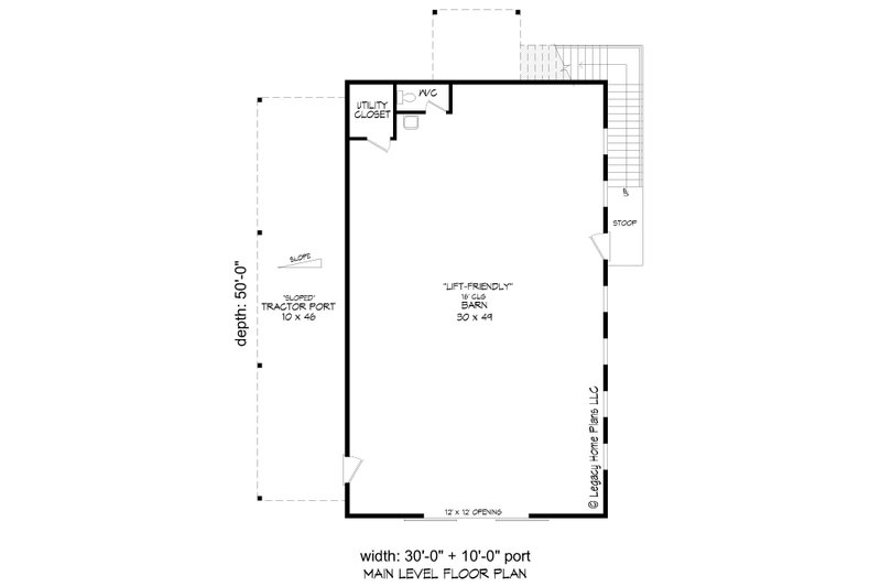 Dream House Plan - Floor Plan - Main Floor for Country House Plan #932-938 - 2 bed, 2.5 bath