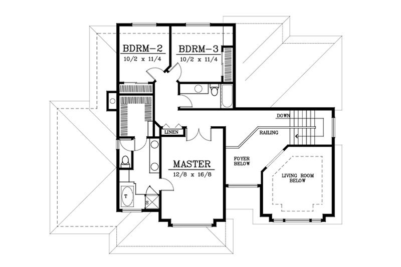 Home Plan - Floor Plan - Upper Floor for Traditional House Plan #100-415 - 3 bed, 2.5 bath