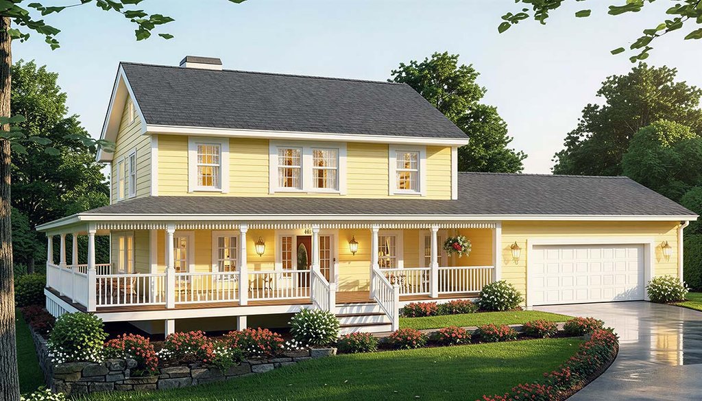Exterior - Front Elevation 2 for Farmhouse House Plan #312-548 - 3 bed, 2.5 bath