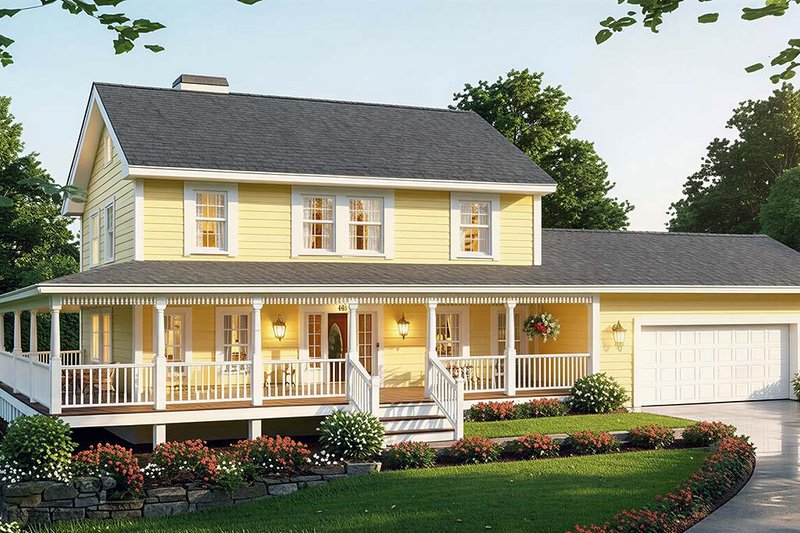 Exterior - Front Elevation 2 for Farmhouse House Plan #312-548 - 3 bed, 2.5 bath