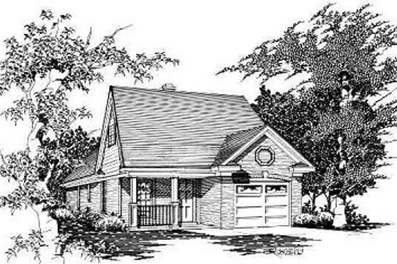Exterior - Front Elevation for Cottage House Plan #329-165 - 4 bed, 3 bath