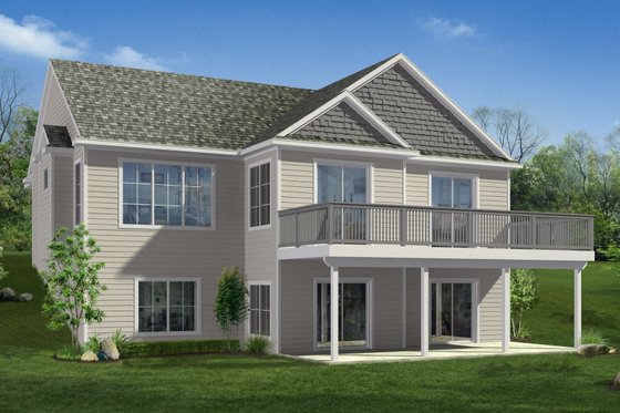 Exterior - Rear Elevation for Craftsman House Plan #1057-20 - 3 bed, 3 bath