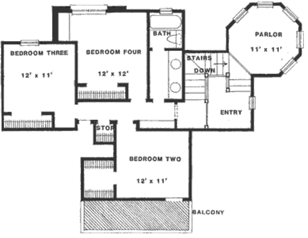 Home Plan - Victorian Floor Plan - Upper Floor Plan #310-631