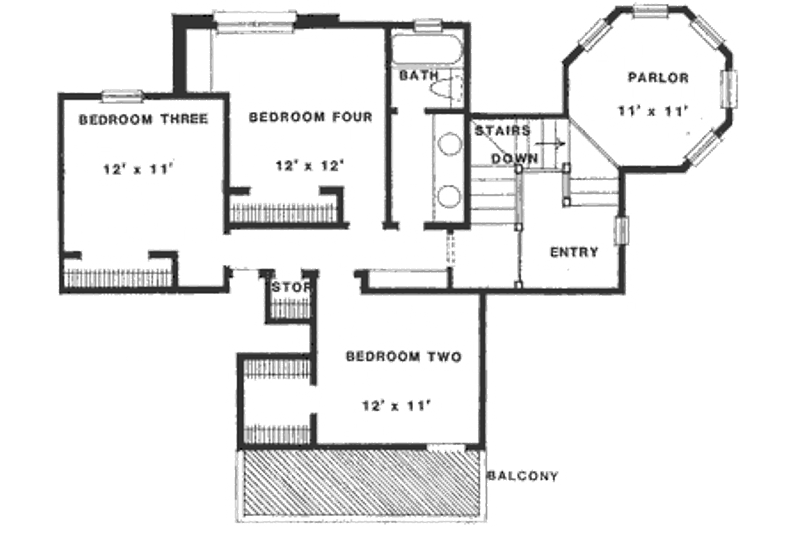 Home Plan - Floor Plan - Upper Floor for Victorian House Plan #310-631 - 4 bed, 2.5 bath