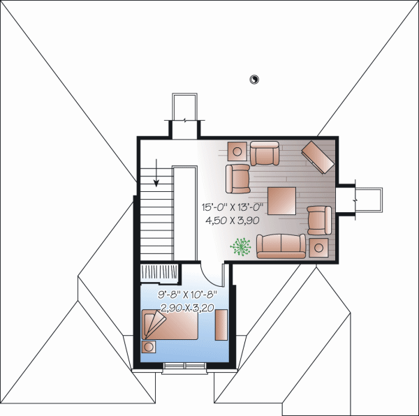 Architectural House Design - European Floor Plan - Upper Floor Plan #23-2244