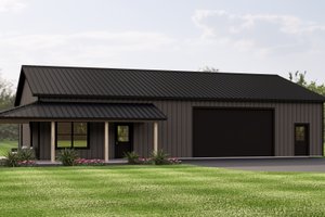 Barndominium Exterior - Front Elevation Plan #1064-392