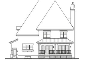 Exterior - Rear Elevation for European House Plan #23-657 - 4 bed, 3.5 bath