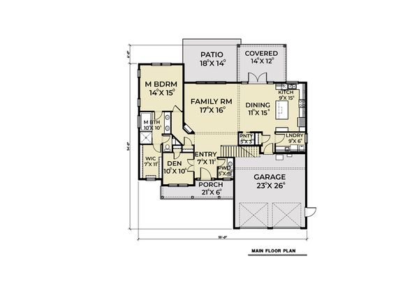 House Plan Design - Farmhouse Floor Plan - Main Floor Plan #1070-70