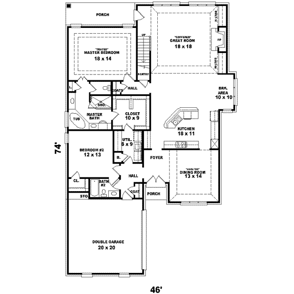 Traditional Floor Plan - Main Floor Plan #81-576