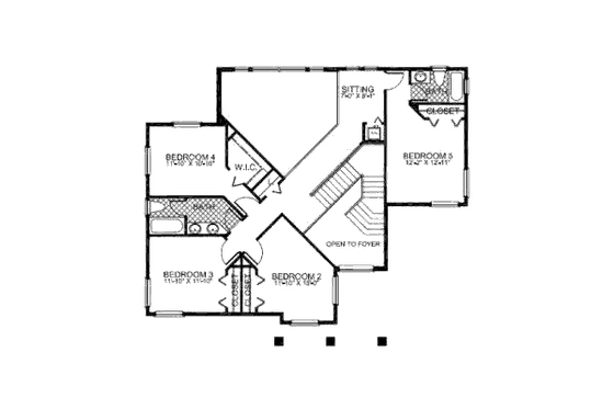 Floor Plan - Upper Floor for Mediterranean House Plan #420-232 - 5 bed, 3.5 bath