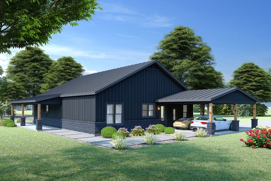 Exterior - Rear Elevation for Barndominium House Plan #932-1141 - 4 bed, 3 bath