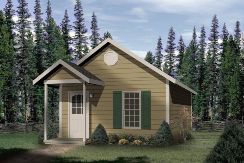 Cottage Style House Plan - 1 Beds 1 Baths 448 Sq/Ft Plan #22-126
