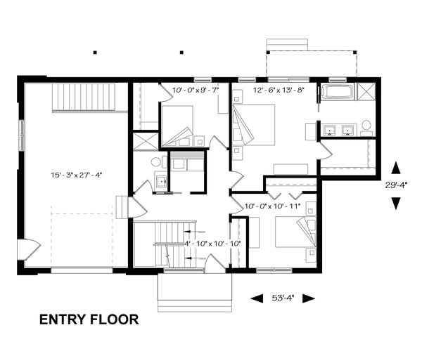 House Plan Design - Bedroom Level Inverted Floorplan
