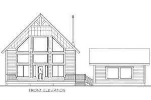 Cabin Exterior - Front Elevation Plan #117-760