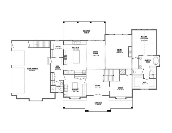 Farmhouse Floor Plan - Main Floor Plan #1089-3