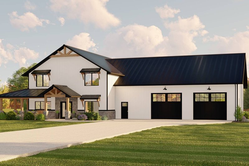 Home Plan - Barndominium Exterior - Front Elevation Plan #1064-155