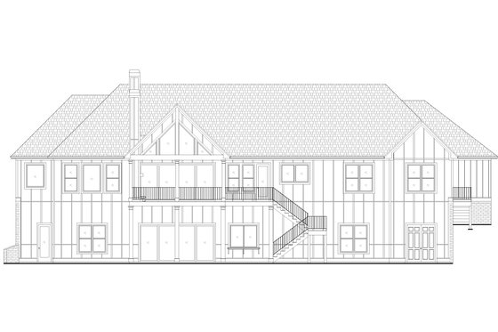 Exterior - Rear Elevation 1 for Craftsman House Plan #437-131 - 3 bed, 2 bath