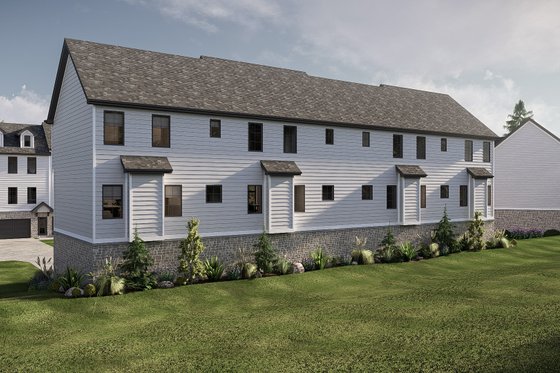 Exterior - Rear Elevation 1 for Craftsman House Plan #455-727 - 2 bed, 2.5 bath