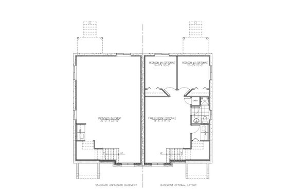 Floor Plan - Lower Floor for Colonial House Plan #138-353 - 4 bed, 2 bath