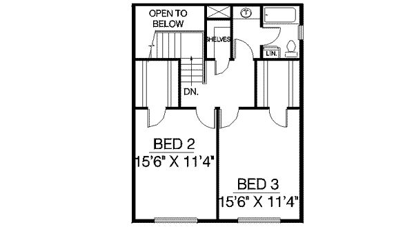 Bungalow Floor Plan - Upper Floor Plan #60-368