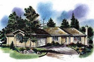Ranch Exterior - Front Elevation Plan #18-121