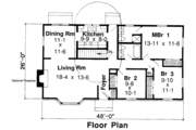 Ranch Style House Plan - 3 Beds 2 Baths 1268 Sq/Ft Plan #312-409 