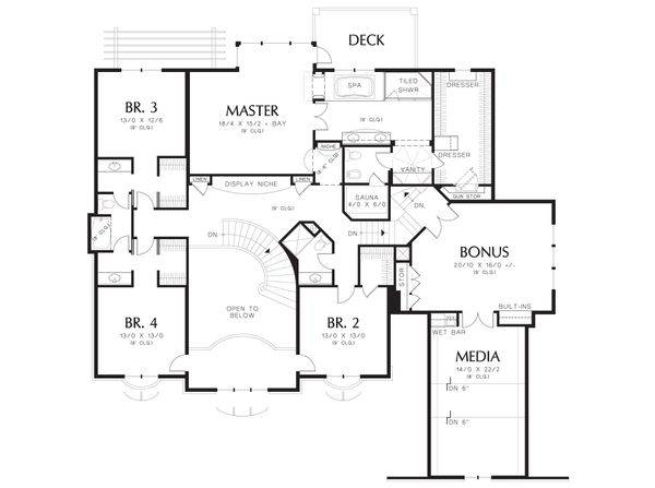 House Plan Design - European Floor Plan - Upper Floor Plan #48-620