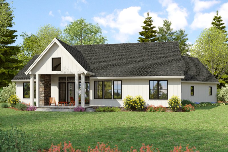 Dream House Plan - Exterior - Rear Elevation for Ranch House Plan #48-1073 - 3 bed, 2.5 bath