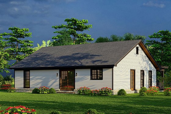 Exterior - Rear Elevation for Country House Plan #923-261 - 2 bed, 2.5 bath