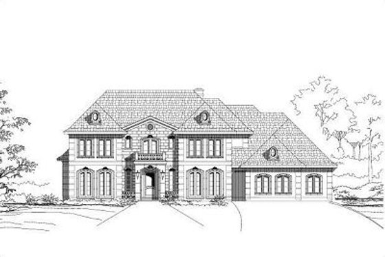 Exterior - Front Elevation for European House Plan #411-410 - 4 bed, 3.5 bath