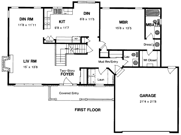 Traditional Floor Plan - Main Floor Plan #316-112