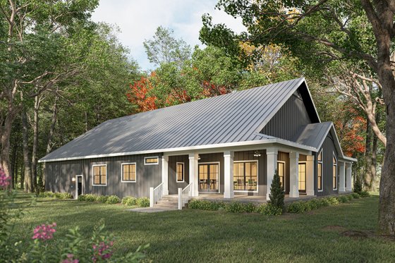Exterior - Rear Elevation for Craftsman House Plan #44-285 - 3 bed, 2.5 bath