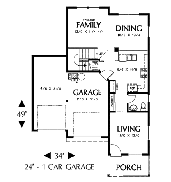 House Plan Design - Country Floor Plan - Main Floor Plan #48-307